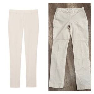 Theory Wool Blend‎ Off White Textured Trouser Slim Fit Pants Tuxedo Pants Size 4